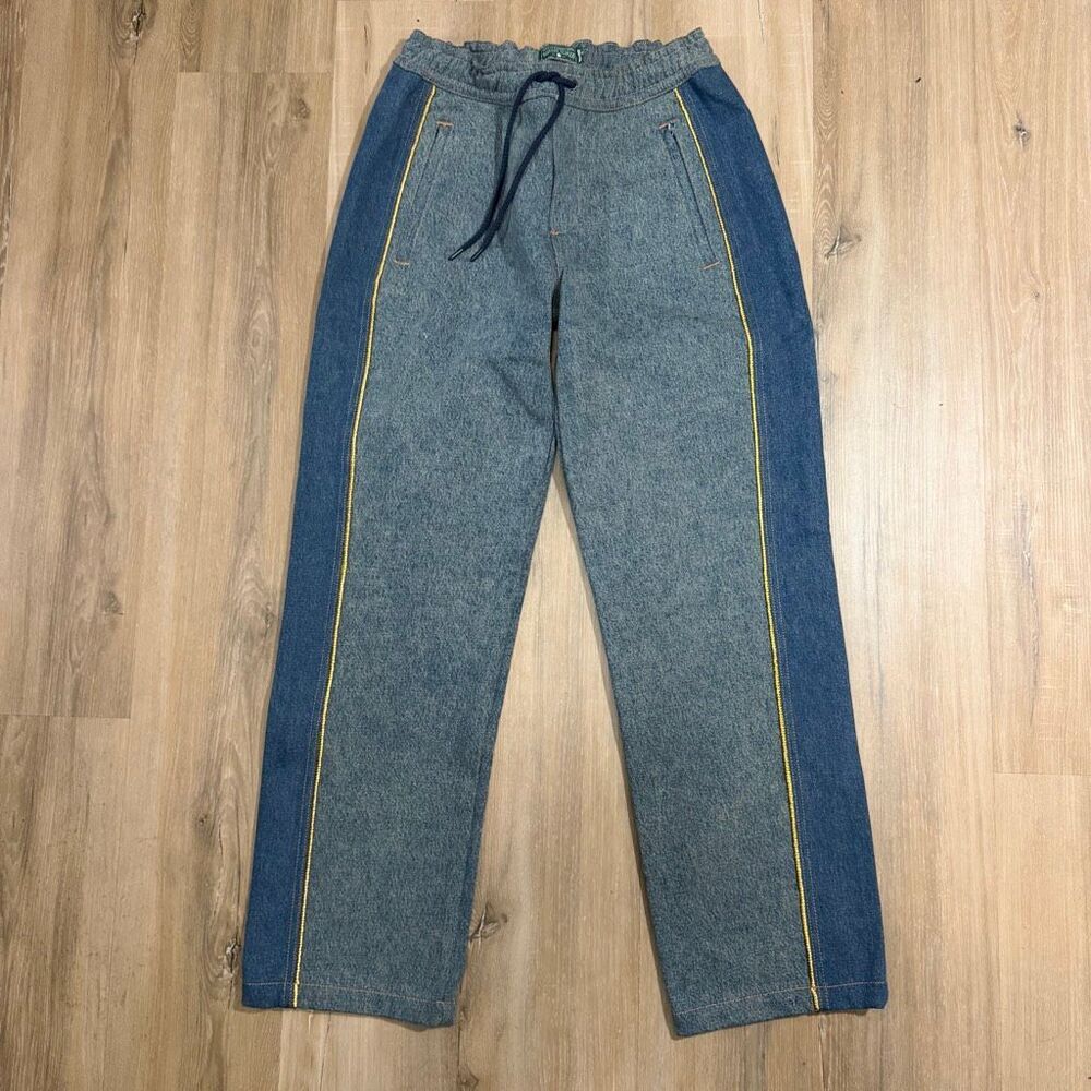 New Denim Tears x Levi's Cotton Fleur De-Lis Denim Track Pants Sz S Joggers